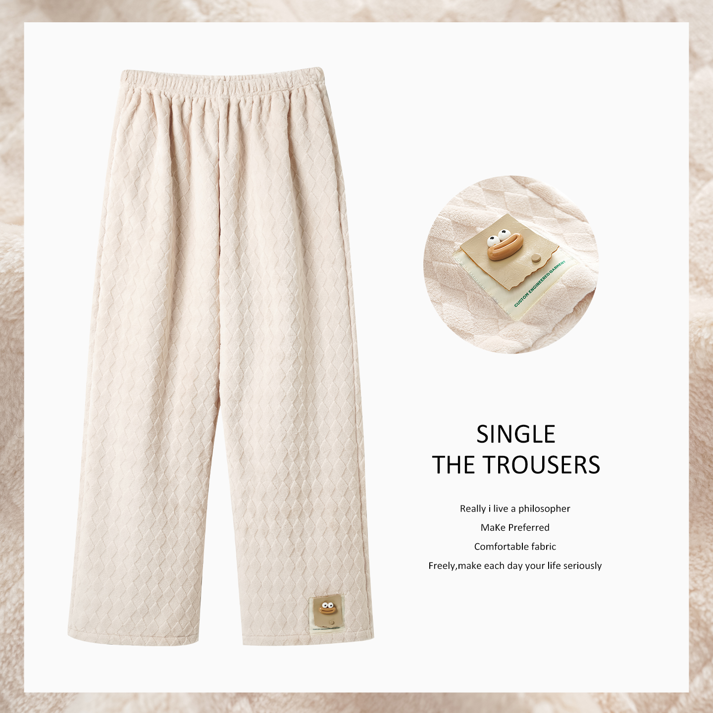 马克公主珊瑚绒保暖加厚睡裤女冬