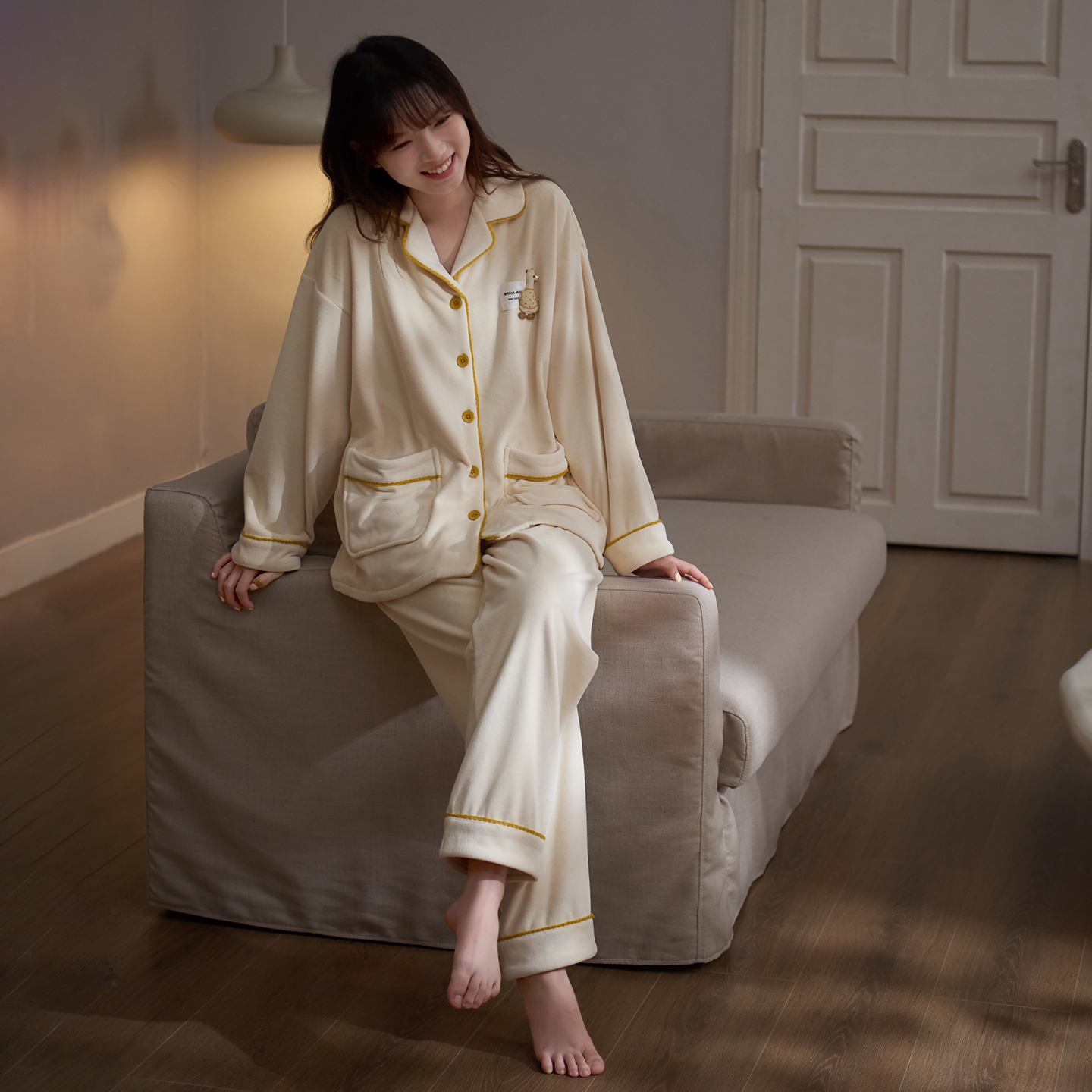 马克公主奶fufu海岛绒秋冬季睡衣