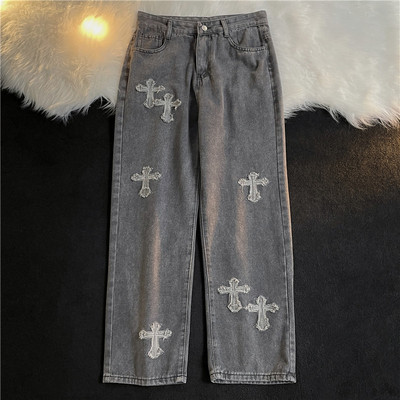 潮标蒂拉链长裤水洗春秋款