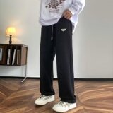 秋2025美式裤子潮牌直筒宽松痞帅阔腿运动休闲长裤102B-K636P48，男装休闲裤，星座102B
