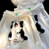 310克华棉复合双帽植绒刺绣软糯猫猫连帽卫衣男女102B-W2706P48，男装卫衣，星座102B