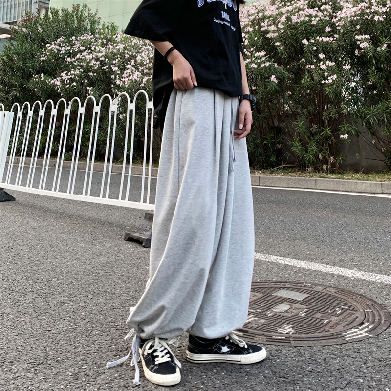 2024秋复古街头个性灯笼裤阔腿抽绳宽松束脚裤男女款102B-K353P40,男装休闲裤,星座102B