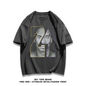 纯棉精梳欧美个性潮牌hiphop科比数字短袖t恤男女夏102B-T1210P30图片