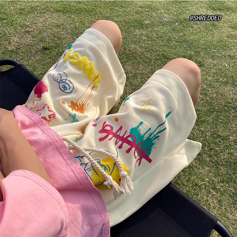 多巴胺美式潮流运动裤夏学生韩版宽松百搭篮球五分裤102B-K061P35,男装休闲裤,星座102B