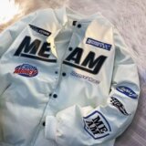 皮棉服PU棒球服棉衣男女秋冬宽松机车夹克情侣外套102B-M2851P98，男装棉衣，星座102B