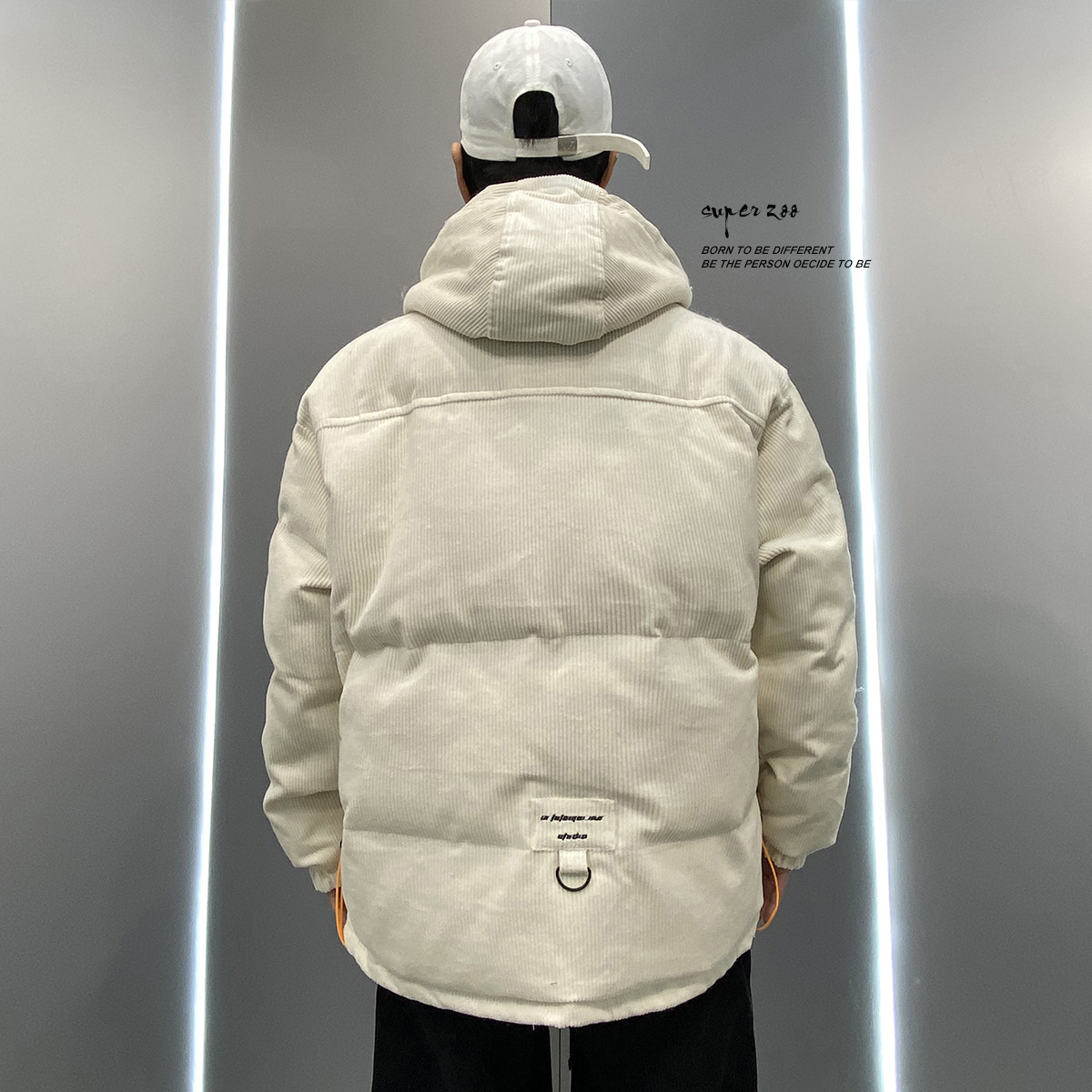 避广ip美式潮牌灯芯绒连帽棉衣情侣宽松棉服加厚外套102B-M571P98,男装棉衣,星座102B