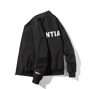 秋季潮牌字母飞行员夹克男女美式复古简约棒球服外套102B-W085P78图片