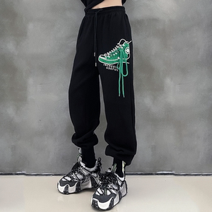 宽松跳舞束脚卫裤嘻哈hiphop高腰立体3D休闲运动裤102B-K636P40图片