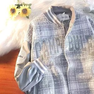 秋25双层原版复古小香风刺绣拼接夹克潮牌宽松外套102B-JK3333P78图片