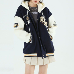 宽松英文字母logo外套工装休闲夹克男女棒球服外套102B-JK7811P85图片