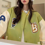 棒球服宽松小熊字母logo外套休闲宽松夹克男女上衣102B-JK7805P75，男装夹克，星座102B