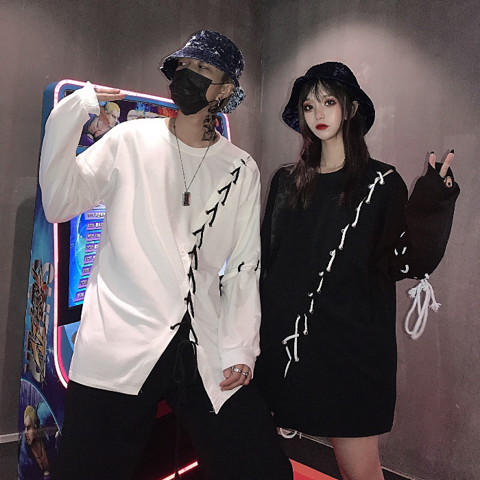 秋款新品ins嘻哈个性diy绑带宽松薄长袖卫衣潮男女102B-W1006P50，女装卫衣/绒衫，星座102B