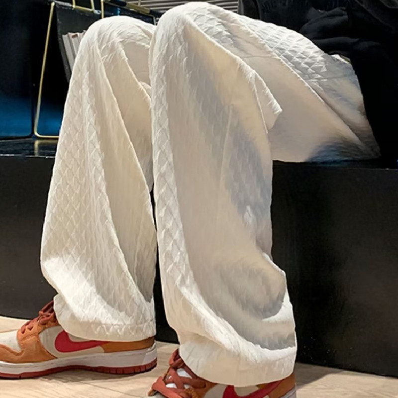 秋2025原版提花设计休闲裤男宽松垂感直筒阔腿长裤102B-K5101P55,男装休闲裤,星座102B