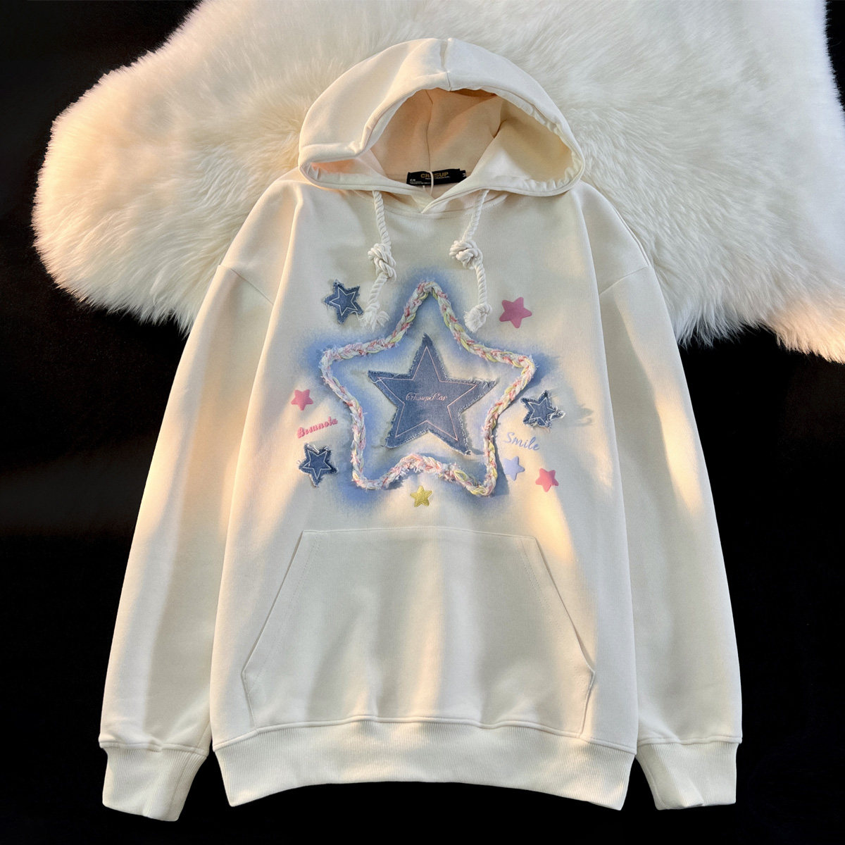 400克华棉复银狐绒五星毛巾刺绣加绒连帽卫衣102B-W2703P48加绒58,男装卫衣,星座102B