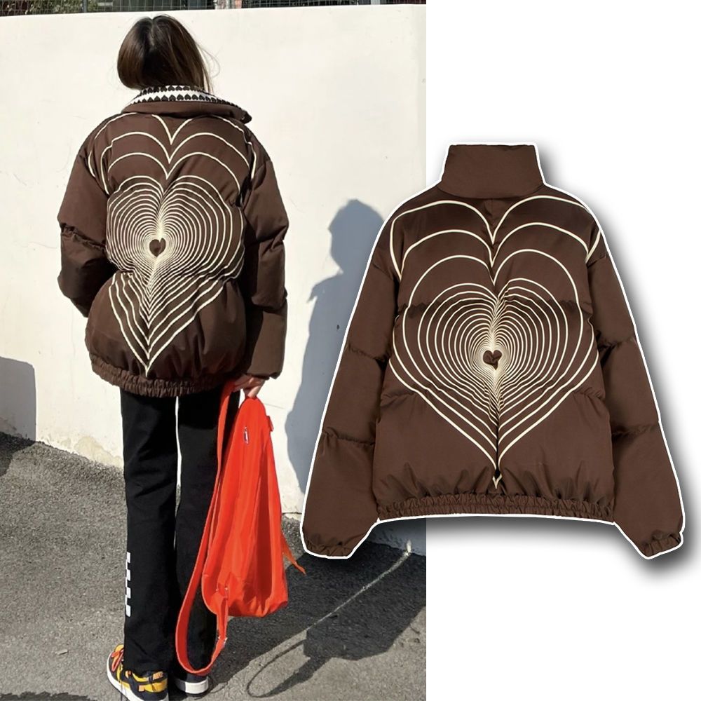 特批爱心重影棉衣棉服冬季情侣装加厚保暖棉袄外套102B-M4105P79,男装棉衣,星座102B