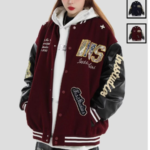 秋2025潮情侣毛巾刺绣复古棒球服宽松夹克外套男102B-JK816P78图片