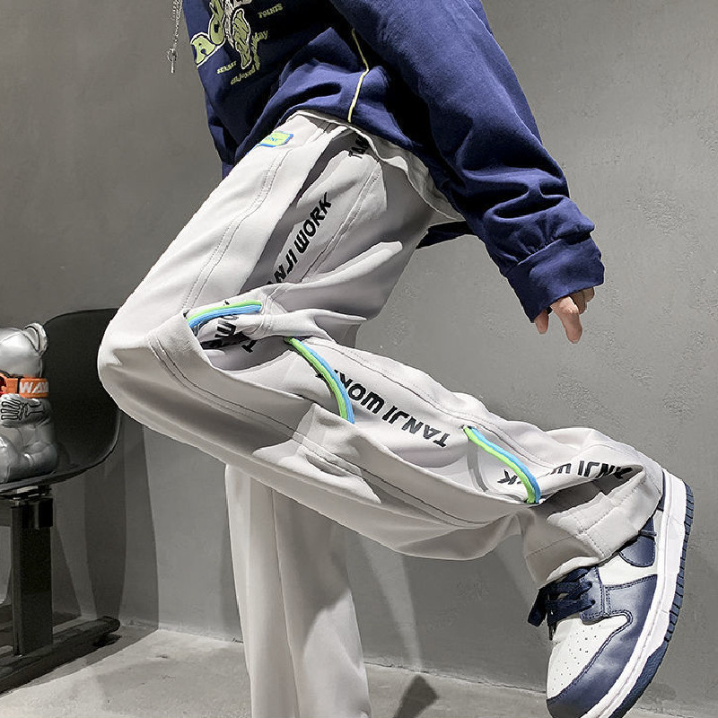 裤子男潮牌秋款设计感直筒宽松垂感ins高街运动裤男102B-K4939P48，女装休闲裤，星座102B