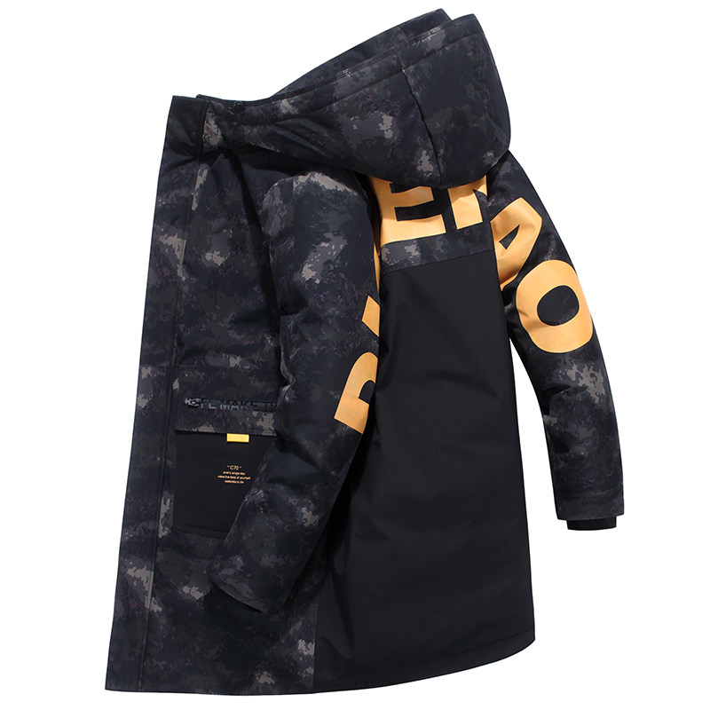 冬装加厚90绒迷彩大口袋连帽后背字母logo羽绒服男102B-B018P260,男装羽绒服,星座102B