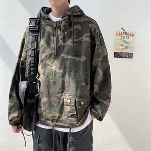 原版秋25迷彩工装夹克冲锋套头外套宽松半拉链上衣102B-JK7140P75图片