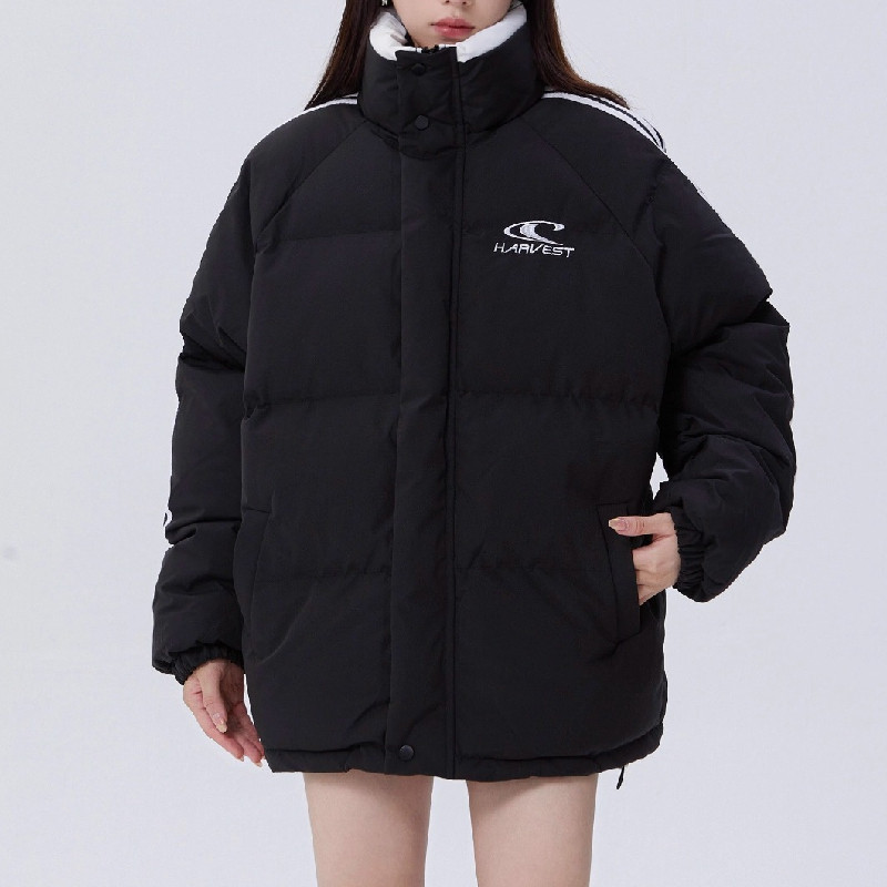 情侣款2025潮条纹棉服面包服男女宽松冬加厚外套102B-M1315P95,男装棉衣,星座102B