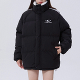 情侣款2025潮条纹棉服面包服男女宽松冬加厚外套102B-M1315P95，男装棉衣，星座102B