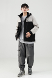 冬季连帽80绒加厚羽绒服情侣拼接夹克外套羽绒衣潮102B-Y8635P175，男装羽绒服，星座102B