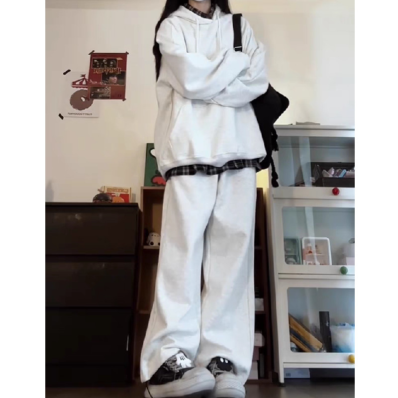 秋套装2025连帽卫衣韩版宽松长袖长裤两件套102B-TZ811P58加绒F68,男装休闲套装,星座102B