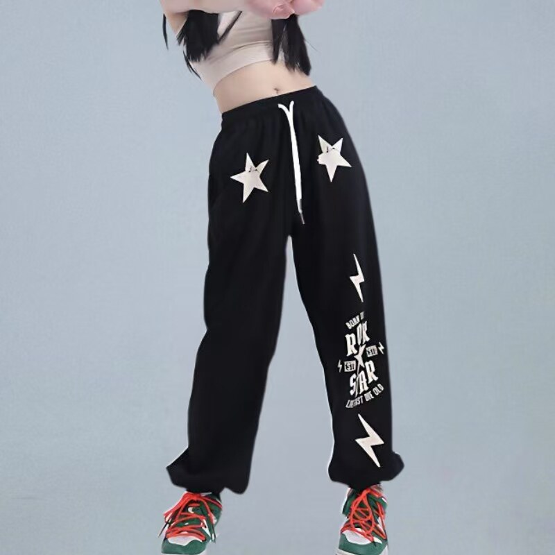 秋2025跨境高腰束脚宽松欧美运动裤男女102B-K678P45,女装休闲裤,星座102B