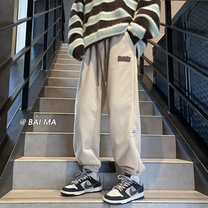 秋2025束脚裤学生韩版哈伦卫裤男女宽松休闲裤102B-K827P45加绒55图片