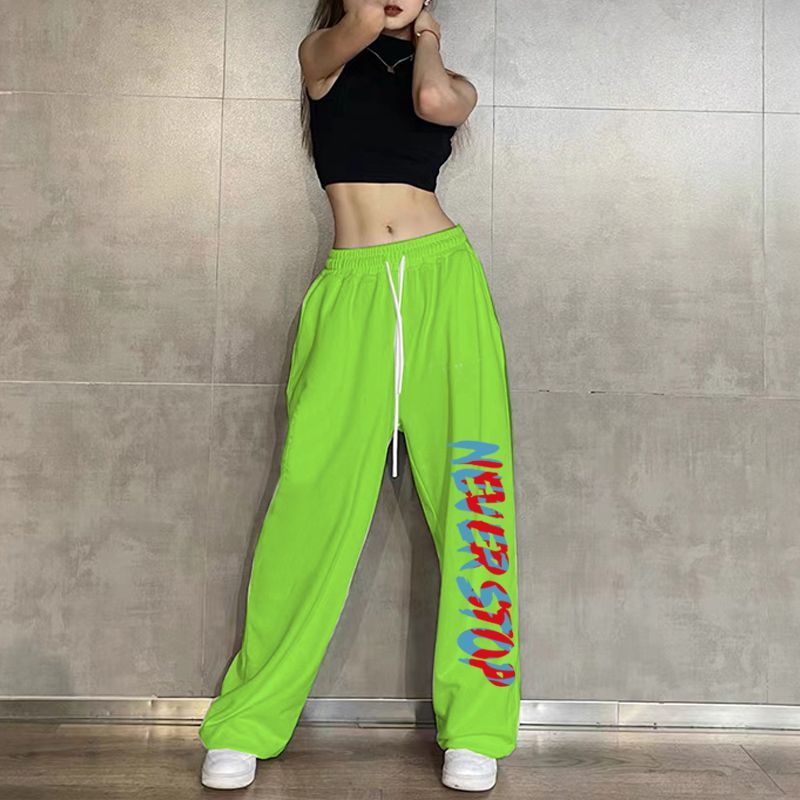 秋2025欧美跨境外贸高腰束脚宽松跳舞hiphop运动裤102B-K735P38,女装休闲裤,星座102B