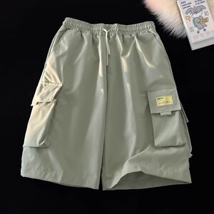 夏季ins日系复古多口袋工装短裤男潮牌宽松五分裤潮102B-K718P35,ins博主穿搭气场图片