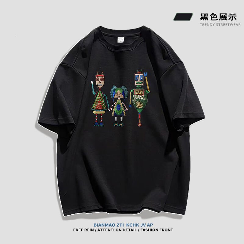纯棉精梳复古潮流hiphop美式高街夏季学生党穿搭chic102B-T672P30,男装T恤,星座102B
