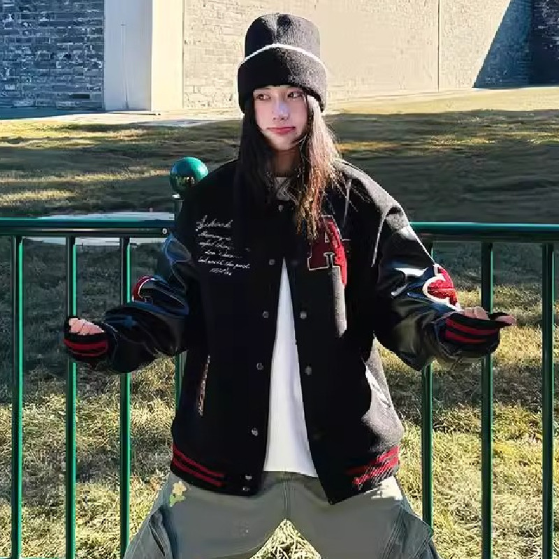 刺绣毛呢外套女款春秋季飞行夹克高级感情侣棒球服102B-JK3387P75,男装夹克,星座102B