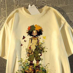纯棉精梳嘻哈小丑印花短袖t恤男女夏季潮牌T恤上衣102B-T1805P30图片