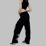 秋25外贸欧美跨境高腰抽绳宽松辣妹风跳舞运动裤男女102B-K781P45，女装休闲裤，星座102B