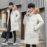 羽绒服情侣中长款冬装真毛领加厚斜口袋男女白鸭绒102B-Y5209P235，男装羽绒服，星座102B