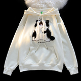 310克华棉复合双帽植绒刺绣软糯猫猫连帽卫衣男女102B-W2706P48，男装卫衣，星座102B