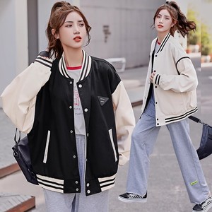 秋2025双面穿拼色棒球服宽松学生外套休闲夹克上衣102B-JK849P78图片