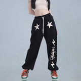 秋2025跨境高腰束脚宽松欧美运动裤男女102B-K678P45，女装休闲裤，星座102B