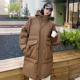 加厚潮男大领子连帽中长情侣款宽松保暖羽绒服男女102B-Y5928P195，男装羽绒服，星座102B