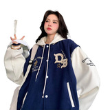 秋冬2025美式复古棒球服外套宽松连帽夹克潮102B-JK848P78加棉88，男装夹克，星座102B