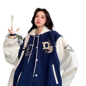 秋冬2025美式复古棒球服外套宽松连帽夹克潮102B-JK848P78加棉88图片