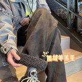 黑色加绒400g麂皮羊羔绒
