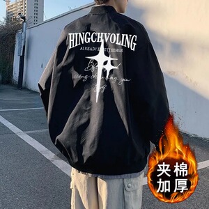 加厚防水棉高街外套美式棒球服男女复古印花夹克潮102B-JK8442P88图片