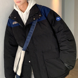 工装棉服男女款宽松百搭立领拼接面包服情侣棉衣潮102B-MY575P95，男装棉衣，星座102B