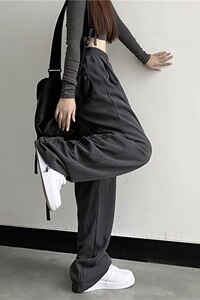 280G加厚纳尼韩版字母刺绣宽松百搭卫裤运动裤男女102B-K8249P55图片