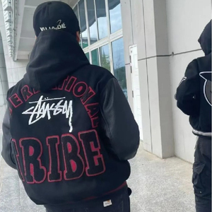 美式高街Vibe风限定棒球服字母印花情侣潮流夹克102B-JK5191P68图片