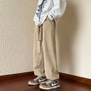 灯芯绒直筒裤秋韩版休闲运动裤宽松束脚卫裤102B-K329P40加绒48图片