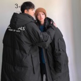 加厚潮男大领子连帽中长情侣款宽松工装羽绒服男女102B-Y5065P195，男装羽绒服，星座102B