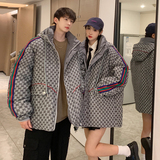 高绒冬款羽绒服男字母logo连帽加厚短款彩杠羽绒衣102B-Y5902P195，男装羽绒服，星座102B
